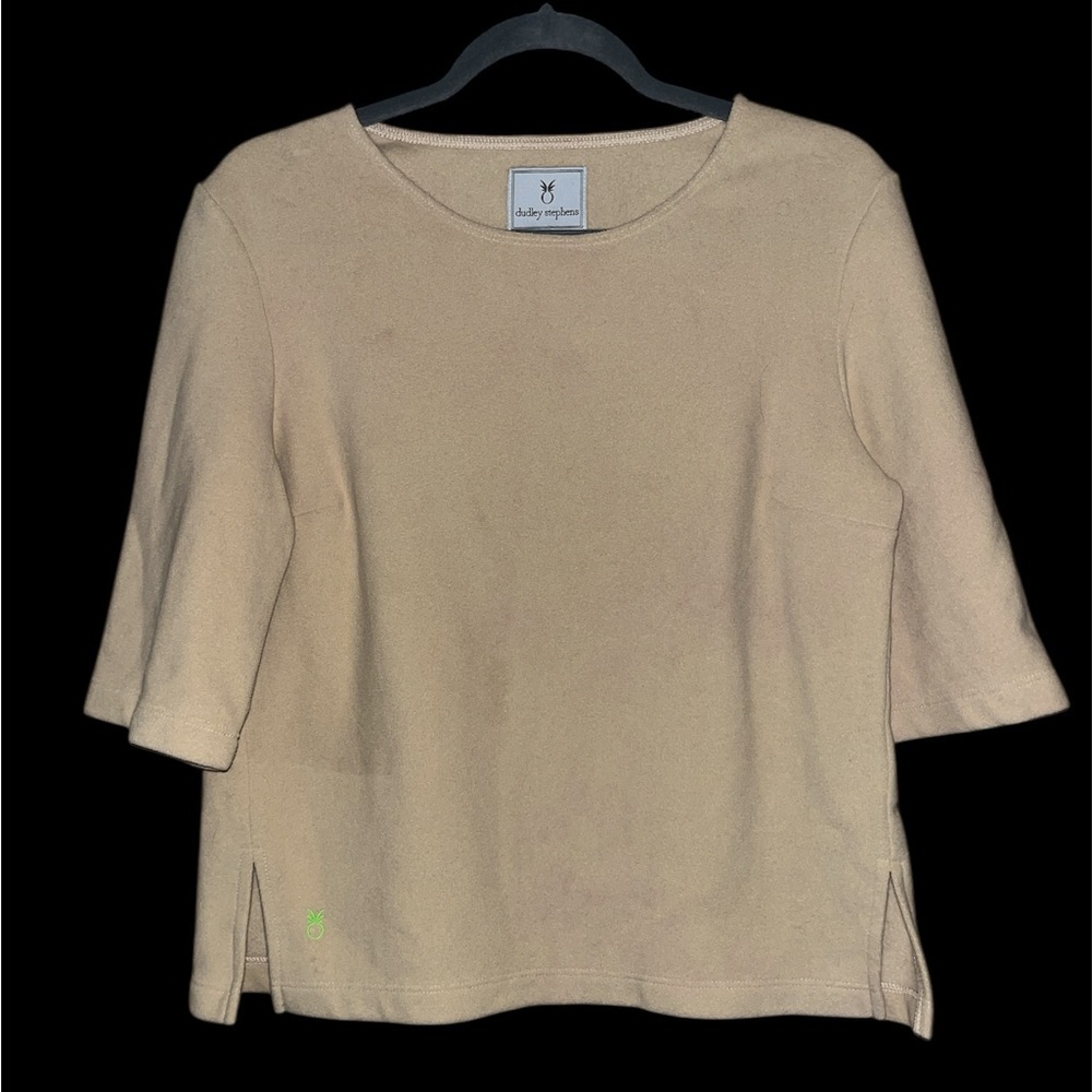 Dudley Stephens Carroll st top medium terry fleece beige oversized spring summer